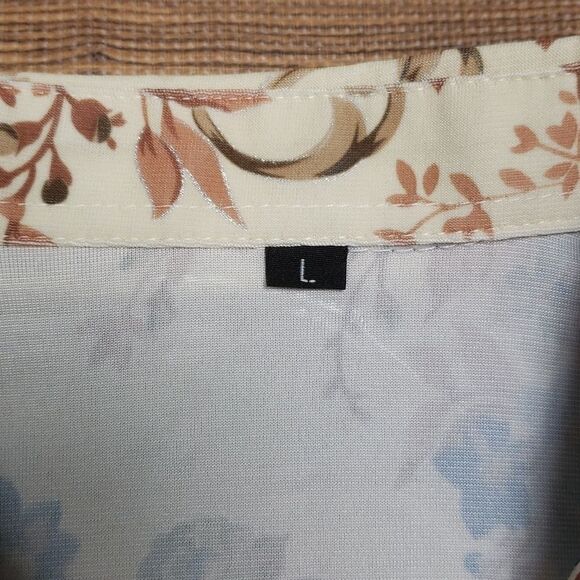 Fashion floral print button-down shirt size large - Picture 9 of 15